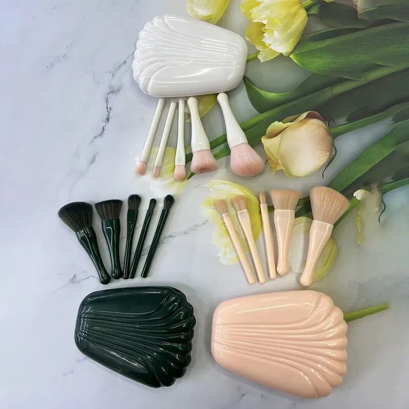 5Pcs Shell Makeup Brushes Set