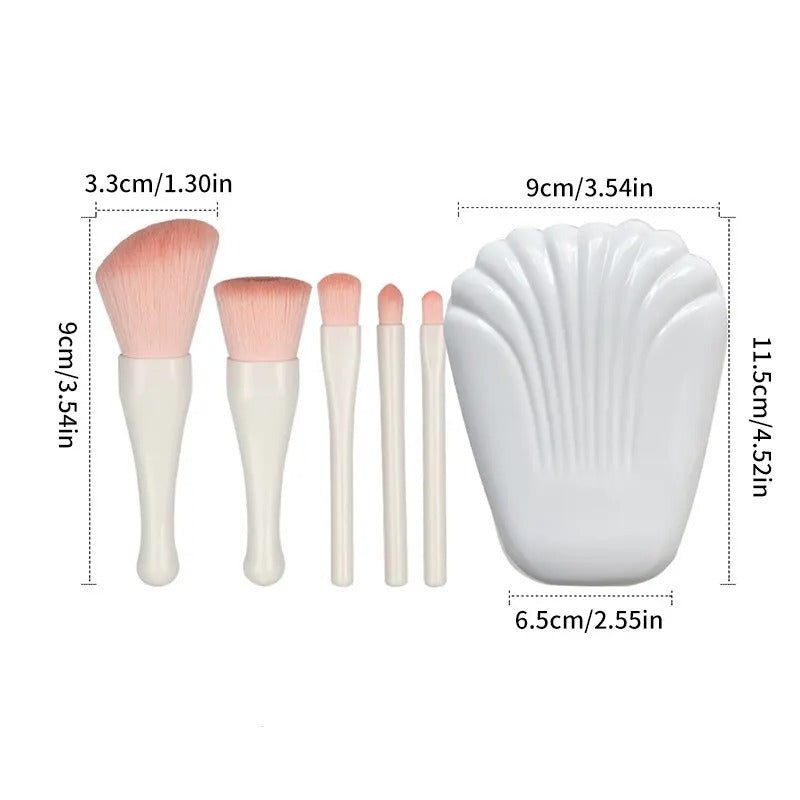 5Pcs Shell Makeup Brushes Set