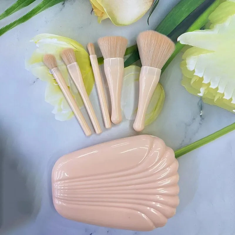 5Pcs Shell Makeup Brushes Set